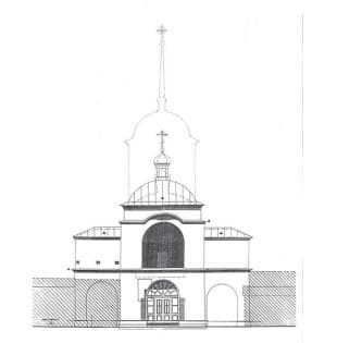 Рис. 4. Спасо-Преображенский монастырь. Надвратная церковь. Восточный фасад.